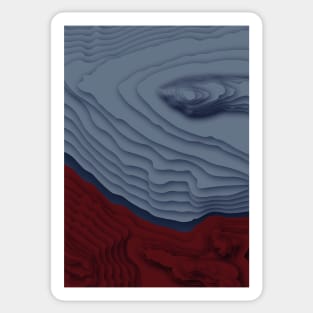 Red/Blue Topographical Contour Map Pattern Sticker